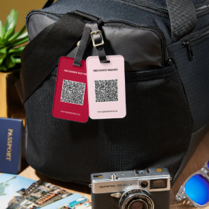 Din QR-kod Anpassad text Personlig bagagetikett Bagagebricka
