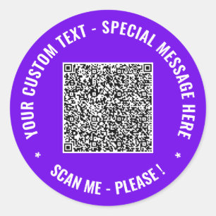 Din QR-kod Anpassade textfärger Klistermärken Exem