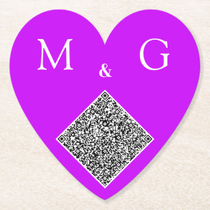 Din QR-kod Brev Bröllop Heart Papper Underlägg