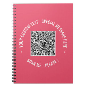 Din QR-kod och anpassad text anteckningsbok exempe