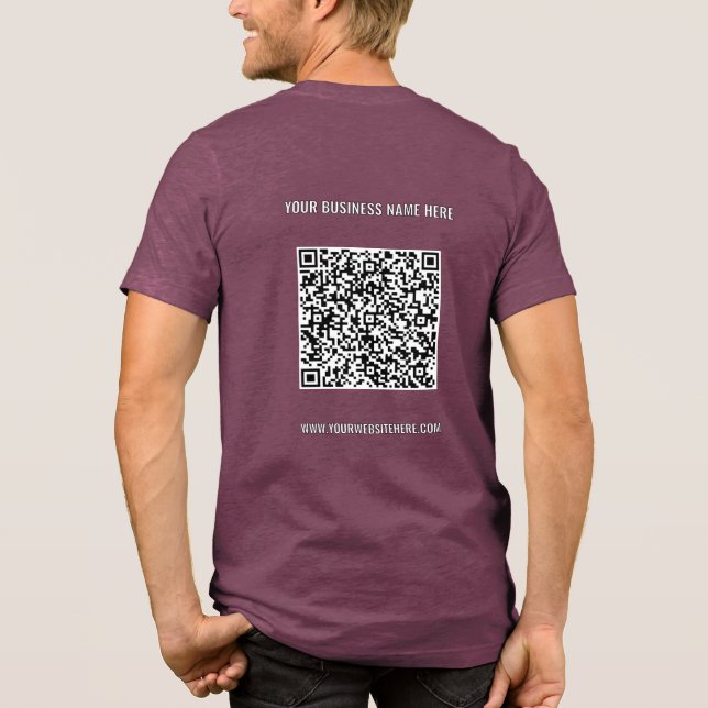 Din QR-kod och Anpassningsbar Text - Affärsfrämjan T Shirt (Baksida)