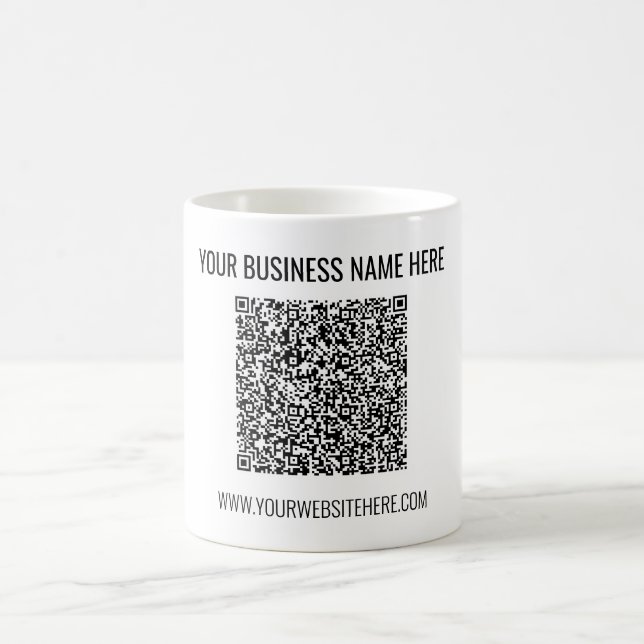 Din QR-kod och Anpassningsbar Text Business Coffee Kaffemugg (Center)