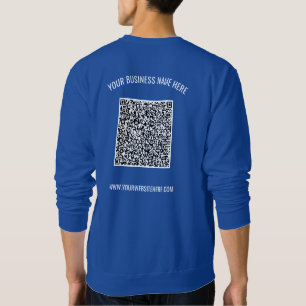 Din QR-kod och Anpassningsbar Text Business Sweats Lång Ärmad Tröja