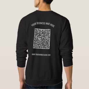 Din QR-kod och Anpassningsbar Text Business Sweats Lång Ärmad Tröja