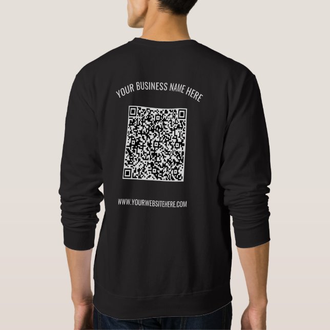 Din QR-kod och Anpassningsbar Text Business Sweats Lång Ärmad Tröja (Baksida)
