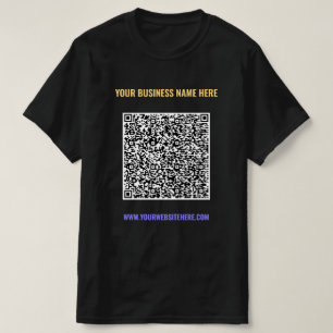 Din QR-kod och Anpassningsbar Text Business T-Shir T Shirt