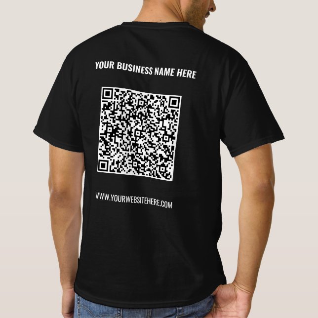Din QR-kod och Anpassningsbar Text Business T-Shir T Shirt (Baksida)