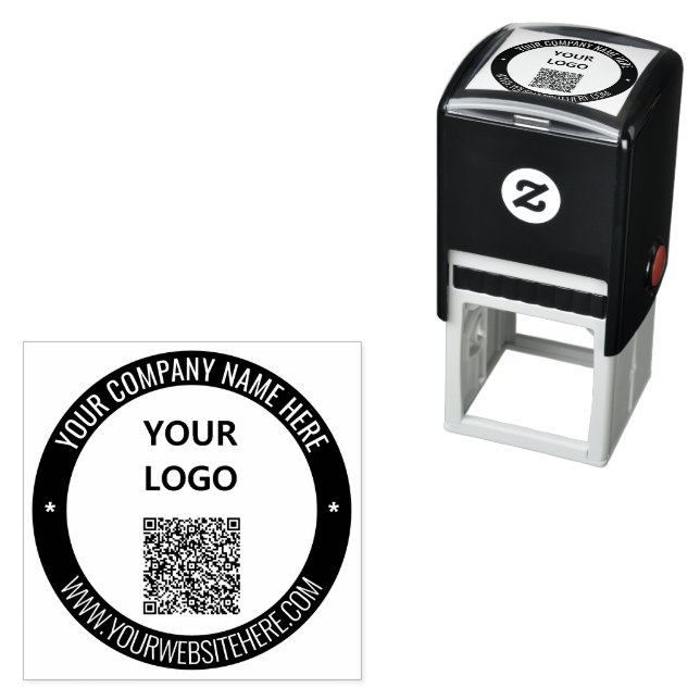 Din QR-kod och logotyp Färg Rund stämpel mall (In Situ)