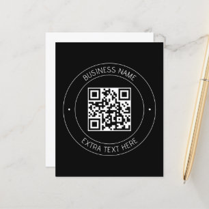 Din QR-kod och redigerbar text Svartvitt