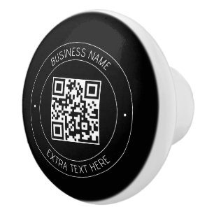 Din QR-kod och redigerbar text Svartvitt Knopp