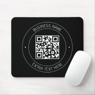 Din QR-kod och redigerbar text Svartvitt Musmatta