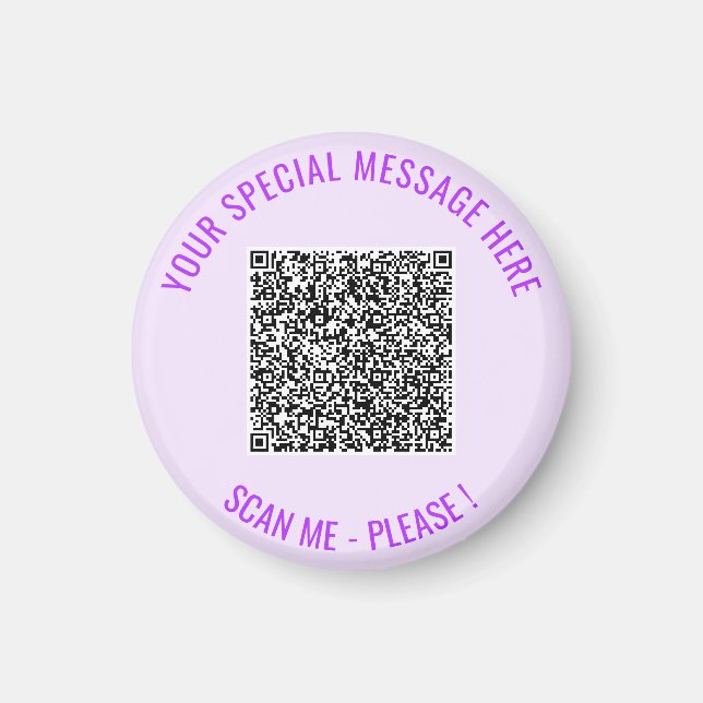 Din QR-kod och text personlig magnetmall Magnet (Framsidan)