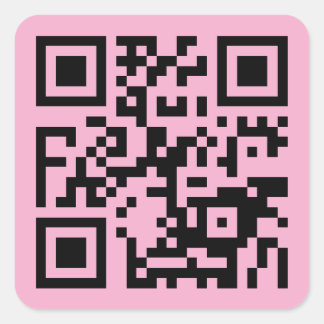 Din QR-kod på ljusrosa Fyrkantigt Klistermärke