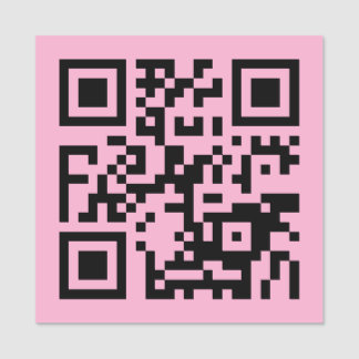 Din QR-kod på ljusrosa Namnbricka