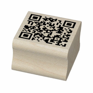 Din QR-kod plus företagsinformation om Frimärke Stämpel