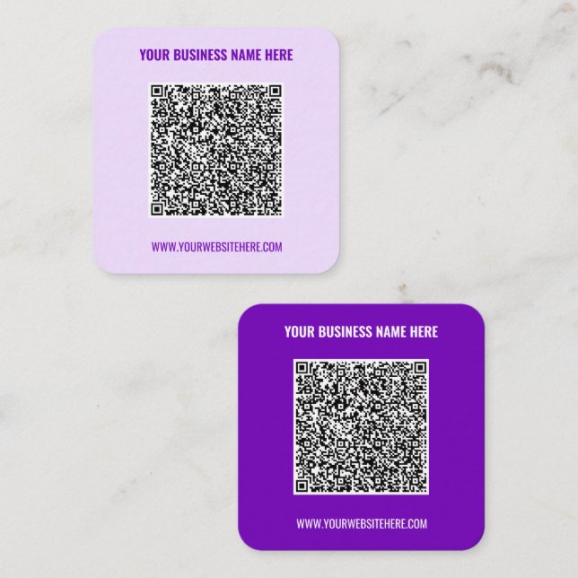 Din QR-kod professionella affärs kortmall Fyrkantigt Visitkort (Fram/baksida)