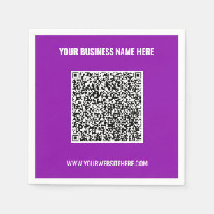 Din QR-kod Scan Anpassningsbar Text Sd Färg Napkin Pappersservett