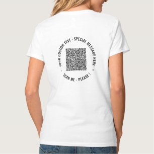 Din QR-kod Scan Info Anpassad Text T-Shirt Exempel