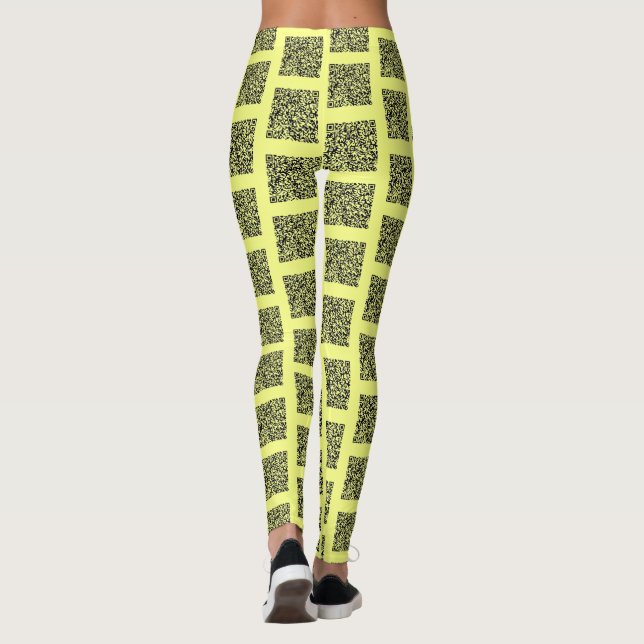 Din QR-kod Scan Info Funny Leggings Anpassningsbar (Baksida)