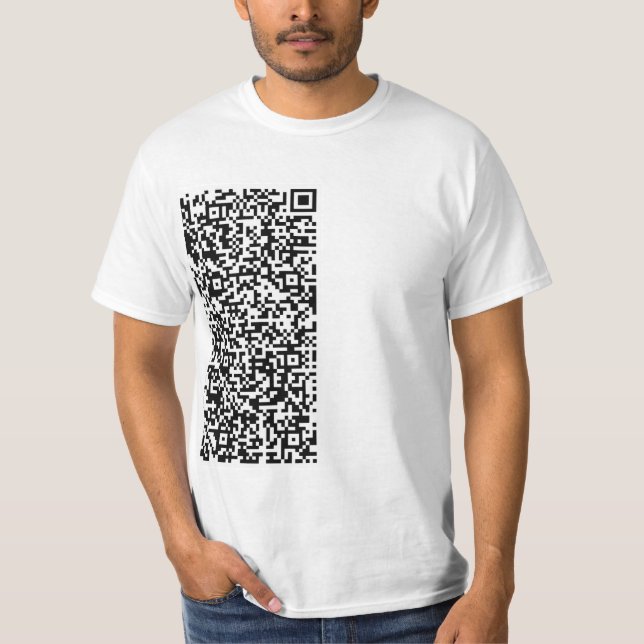 Din QR-kod Scan Info Modern Personlig T-Shirt (Framsida)