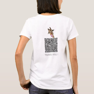 Din QR-kod T-Shirt med Funny Giraffe och text