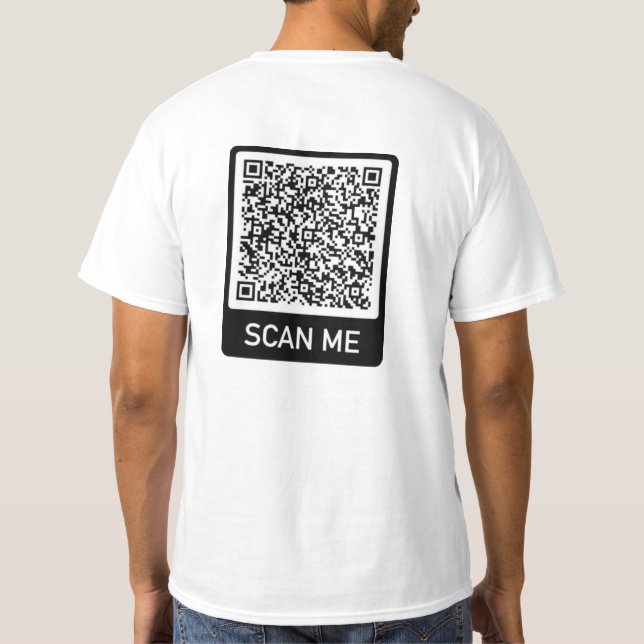 Din QR-kod T-Shirt Scan Info Funny Gift (Baksida)