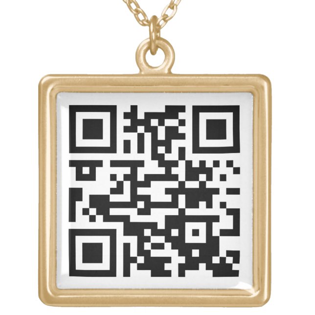 Din QR-kod - webbplats för företag - enkel marknad Guldpläterat Halsband (Framsidan)
