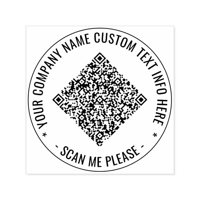Din QR-kodscanning Anpassad Text Rund Stämpel Exem (Design)