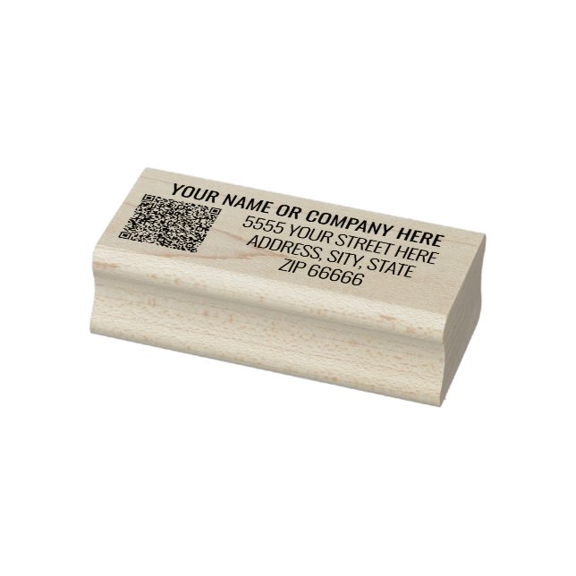 Din QR-kodsinfo Namn Adress Modern Frimärke Stämpel (Stämpel)