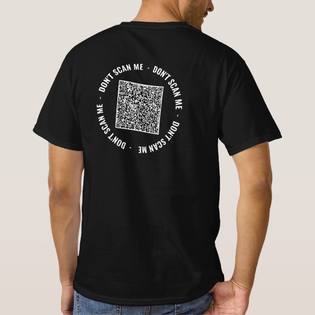 Din QR-kodsökning och Anpassningsbar Text Funny T- T Shirt (Baksida)