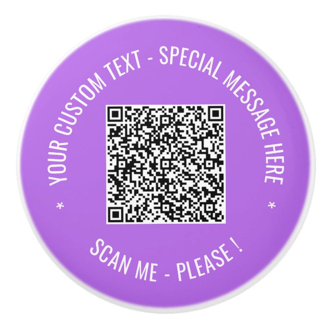 Din QR-kodtext och Färg keramisk Anpassningsbar Knopp (Framsidan)