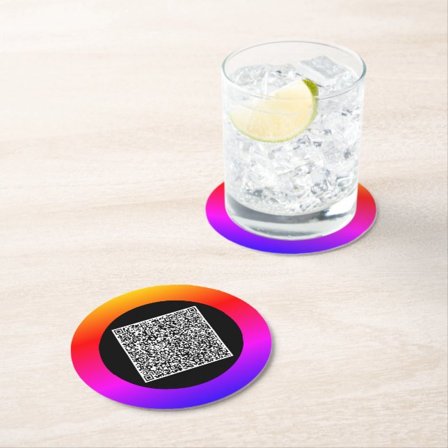 Din QR-kodtext Papper Underlägg Anpassningsbar om  Rund (Insitu)