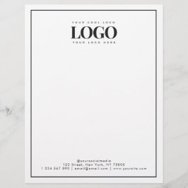 Din Rectangle Business Logotyp här Minimal Gräns Brevhuvud