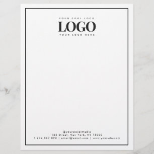 Din Rectangle Business Logotyp här Minimal Gräns Brevhuvud