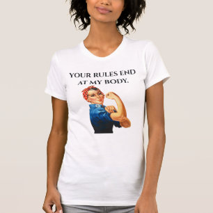 DIN REGLER AVSLUTAR PÅ MIN KROPP KVINNORS Höger T- T Shirt