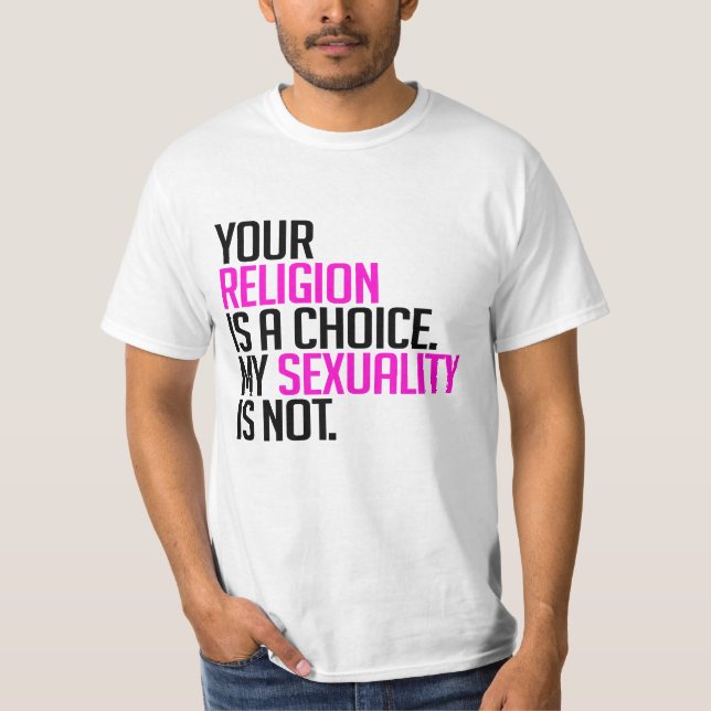 Din religion är ett val t-shirt (Framsida)
