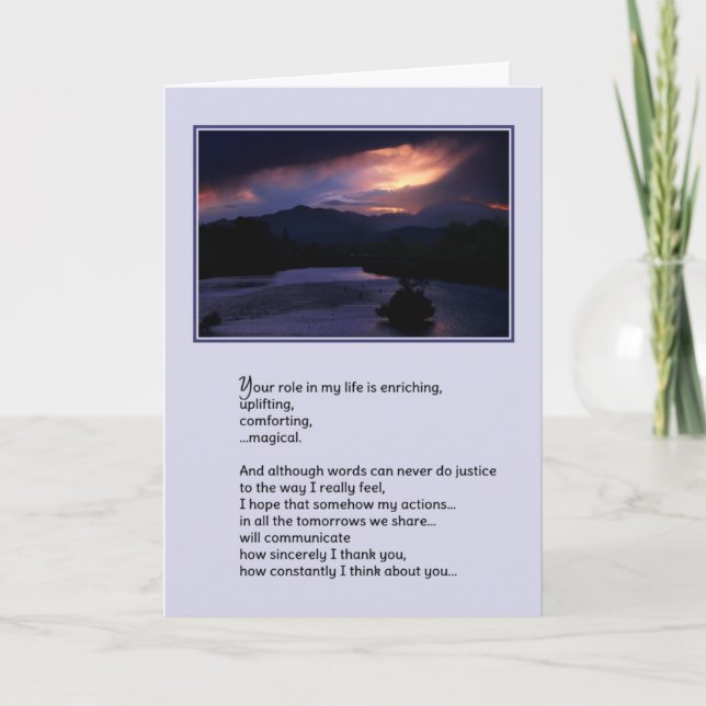 Din roll i mitt liv... Kärlek Tack Kort (Framsida)