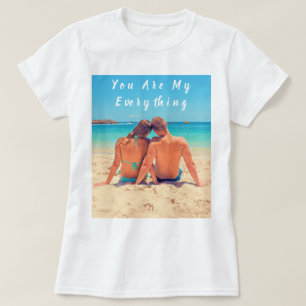 Din romska foto T-skirt med Personligen Text T Shirt