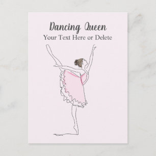 Din Rosa Ballet Dancer på Text & Färg i Tutu Vykort