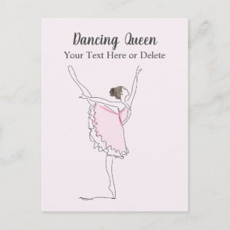 Din Rosa Ballet Dancer på Text & Färg i Tutu Vykort