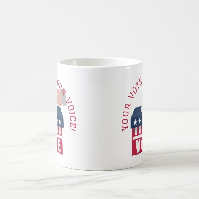 Din röst är din röst-mugg kaffemugg (Center)