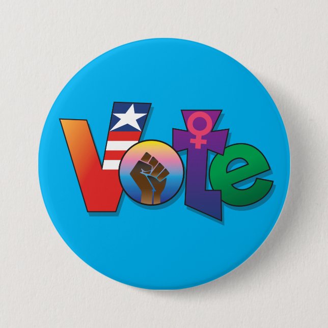 Din röst, din röst, blå knapp (Framsida)