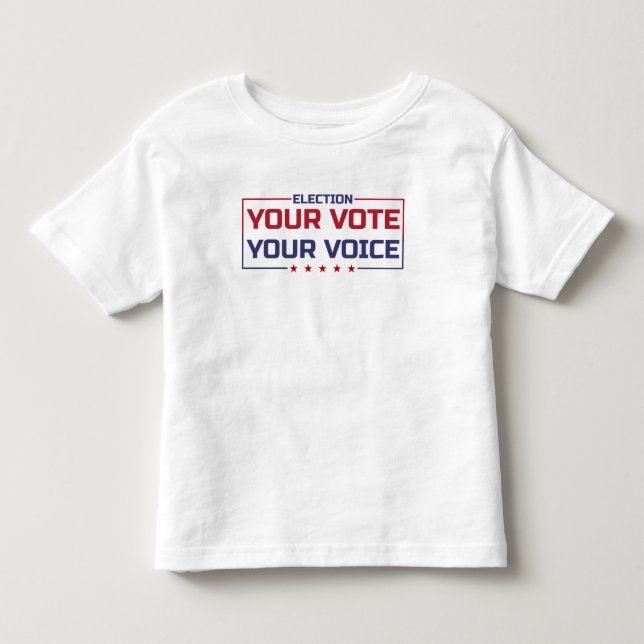 Din röst din röst färgad teckensnitt t shirt (Framsida)