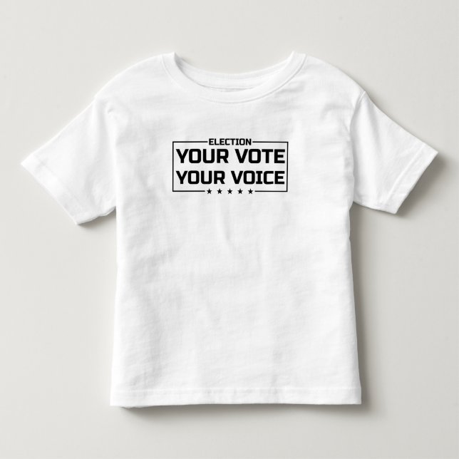 Din röst din röst svart typsnitt t shirt (Framsida)