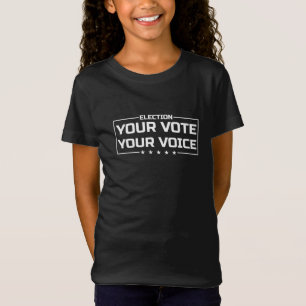 Din röst din röst vit skrift t shirt