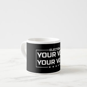 Din röst din röst vitt typsnitt espressomugg