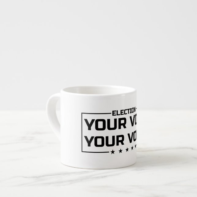 Din Röst Din Val rökt typsnitt Espressomugg (Framsida vänster)
