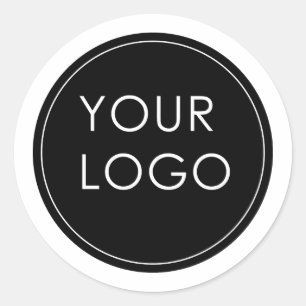 Din runda Logotyp här White Gräns Company Business Runt Klistermärke