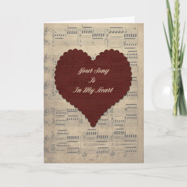 Din sång Alla hjärtans dag Kort (Framsida)