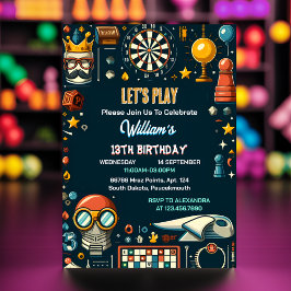 Din schack Kung och drottning spelnatt 13:e födels Inbjudningar